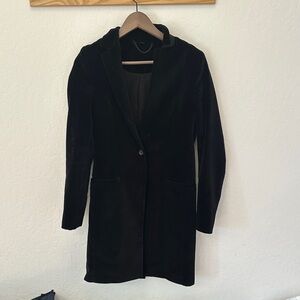 All Saints Black Velvet coat